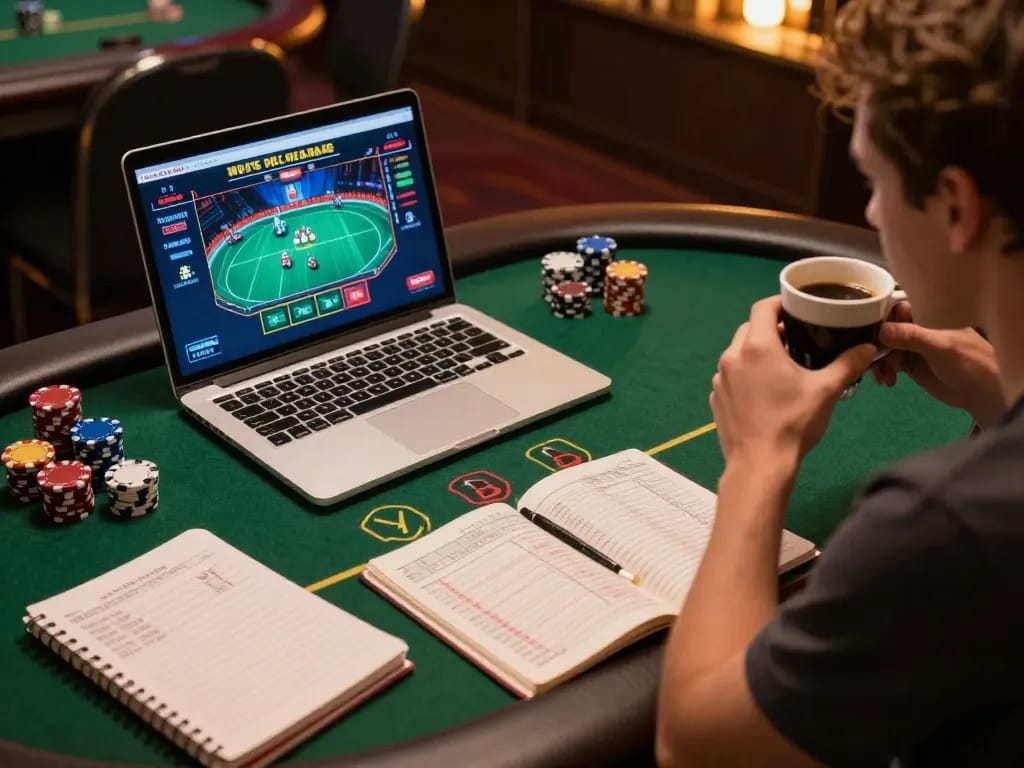 Play poker online at DN88 with a cozy setup, showcasing gaming strategy and focus.