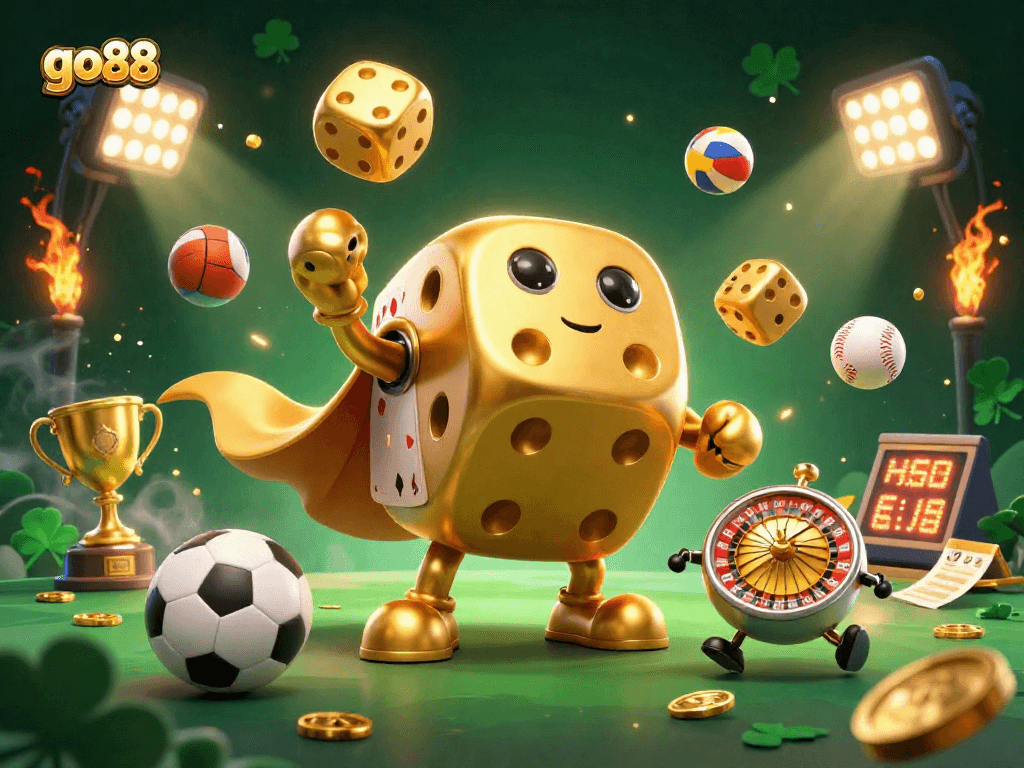 Experience go88 with thrilling gaming excitement in a vibrant 3D casino scene.