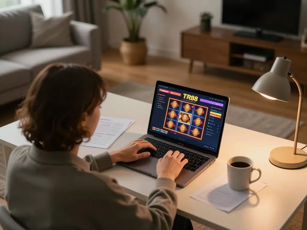 Play exciting games on TR88's platform from the comfort of home with a laptop setup