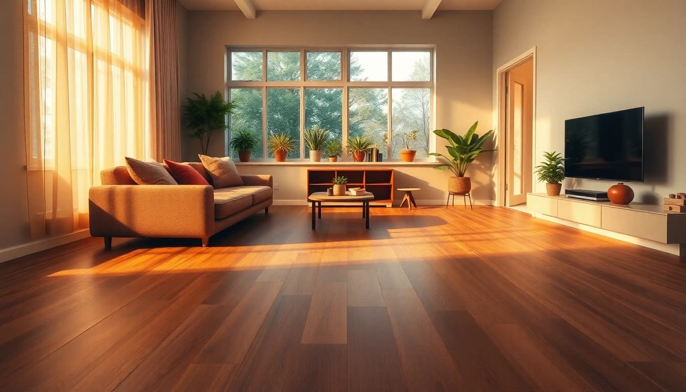 Enhance your home with quality vinyl plank flooring featuring a chic living room design.