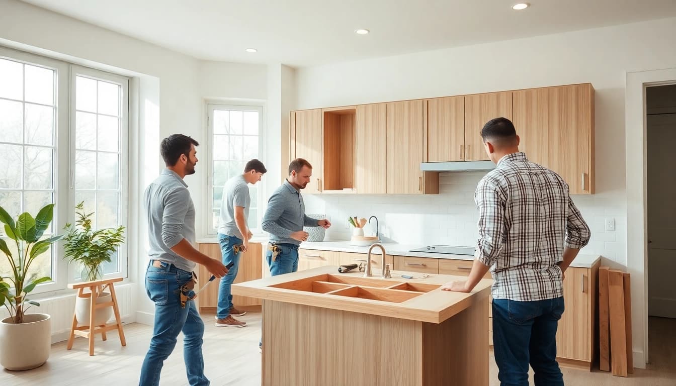 Find reliable renovators near me transforming a modern kitchen with expert craftsmanship.
