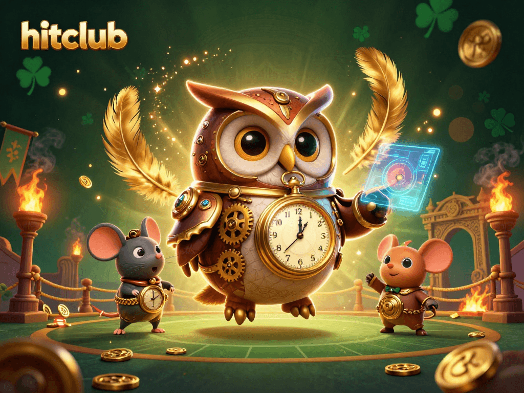 Join hitclub for thrilling moments at the casino with steampunk owl and clockwork mouse.