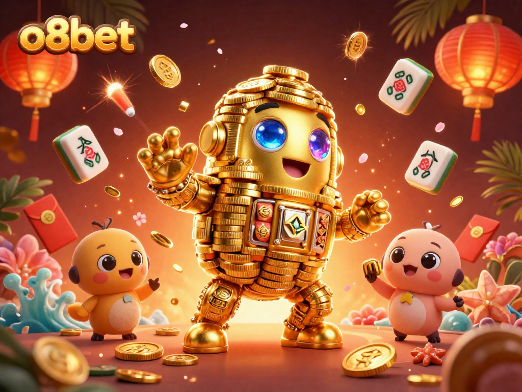 Experience the exciting world of gambling at o8bet with our stunning golden golem illustration.