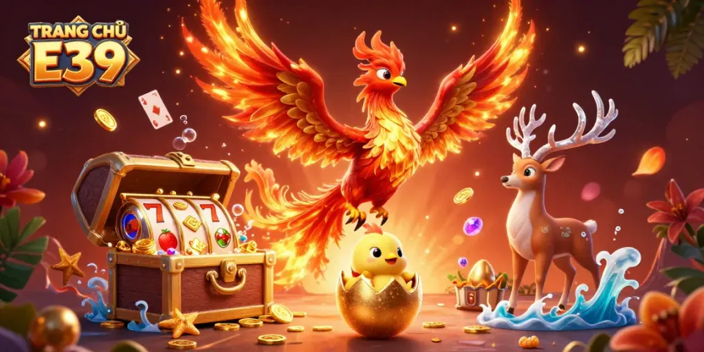 Experience the thrill of TRANG CHỦ E39 with dynamic casino imagery showcasing exciting gambling elements.