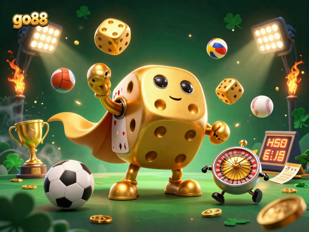 Experience go88 with thrilling gaming excitement in a vibrant 3D casino scene.
