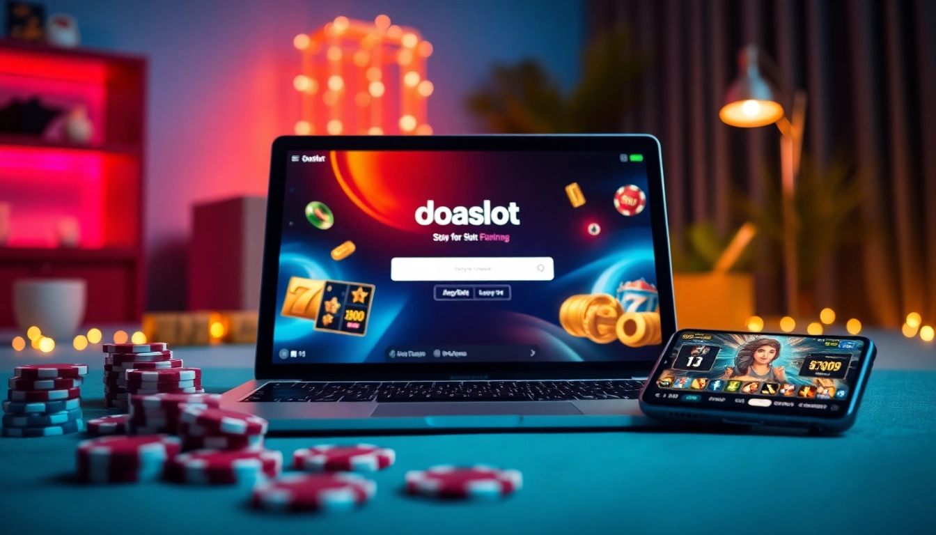 Experience doaslot login with an inviting online slot gaming interface on a computer.