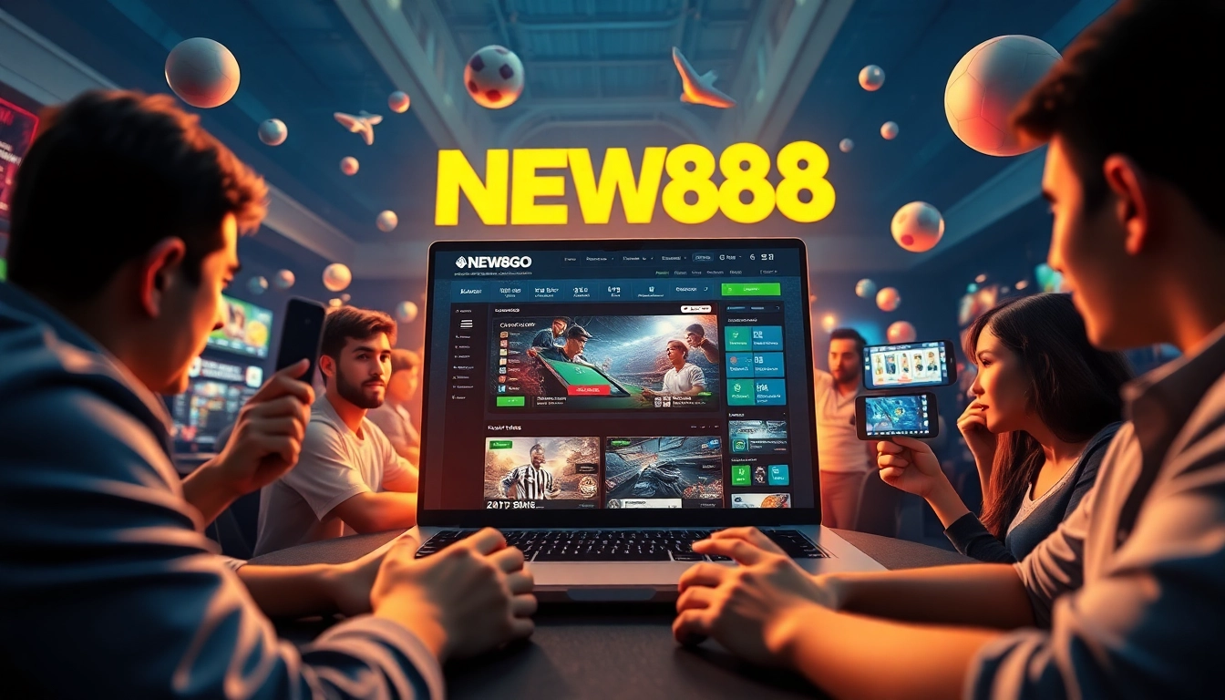 Exciting online gaming scene at new88go.com showcasing diverse players and betting activities.