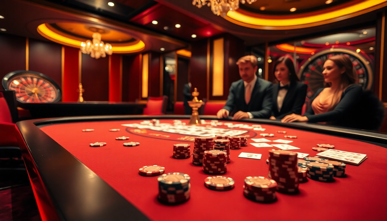 Engage with thrilling gameplay at 88i's luxurious casino with poker chips and cards.