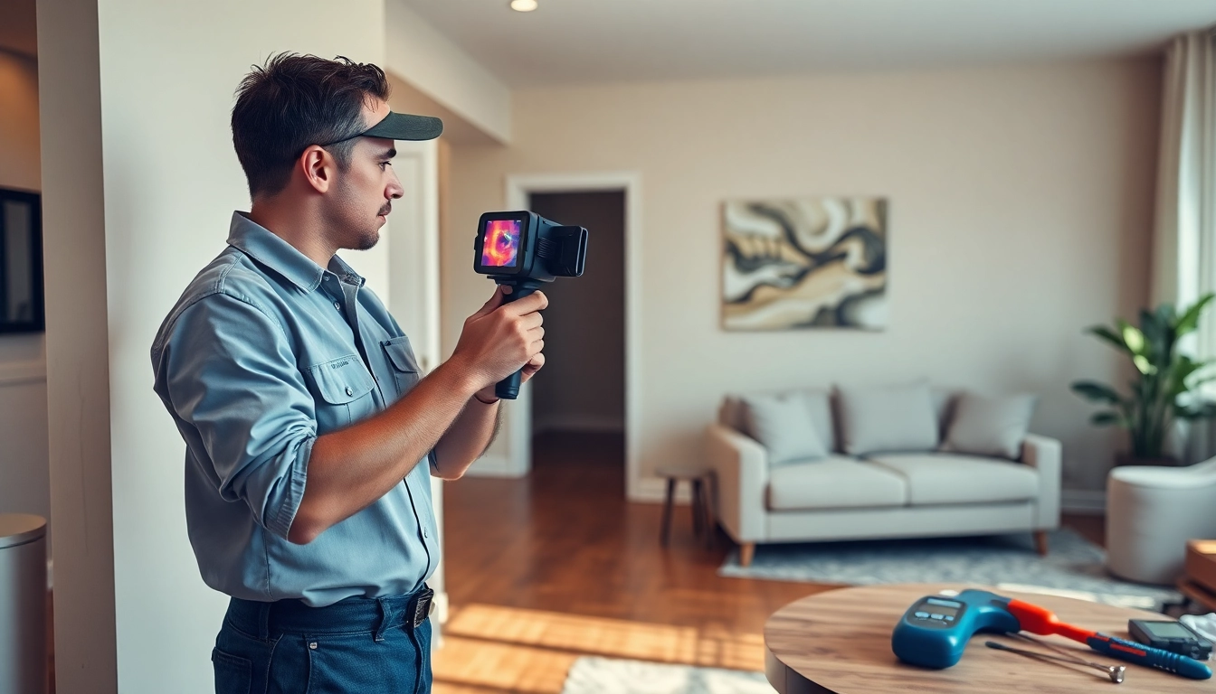 Power flush technology in use by a professional plumber to detect leaks in a modern home.