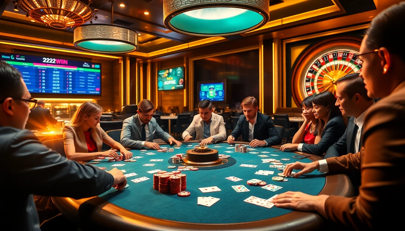 Experience thrilling gameplay at nhà cái uy tín 32Win with vibrant poker tables and exciting betting moments.