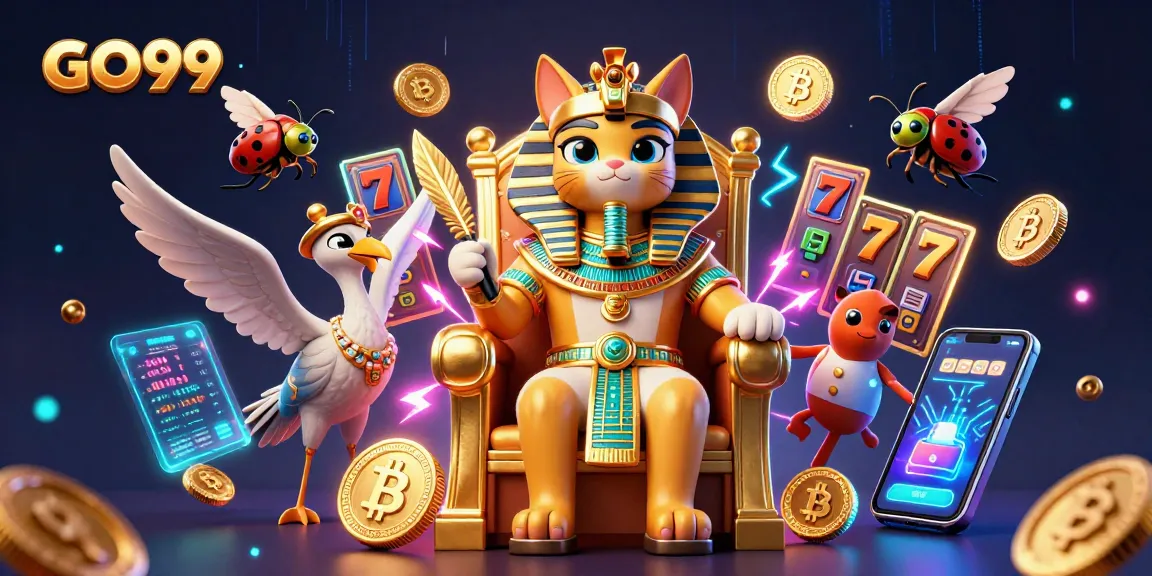 Experience thrilling gaming at GO99 with captivating Egyptian characters and slot elements.